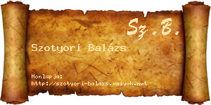 Szotyori Balázs névjegykártya